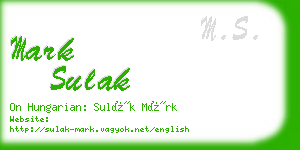 mark sulak business card